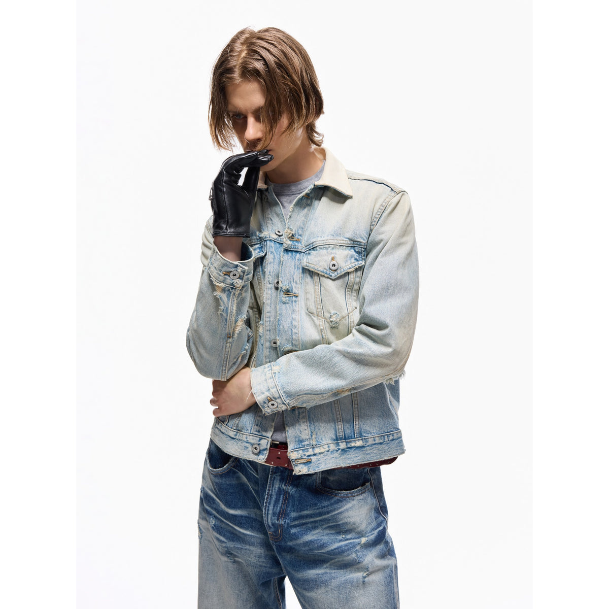 TBR White Moleskin Vintage Distressed Type 4 Jacket