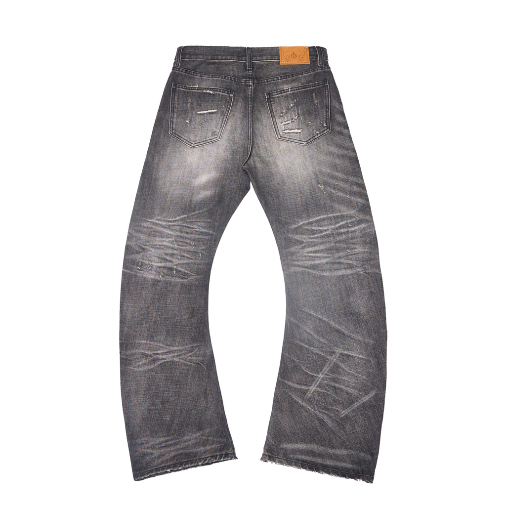 Wind07 Black Soul Washed Curved Jeans