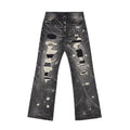 Wind06 Black Soul Patch Flare Jeans