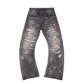 Wind07 Black Soul Washed Curved Jeans