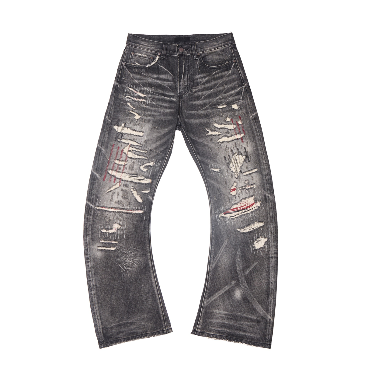 Wind07 Black Soul Washed Curved Jeans