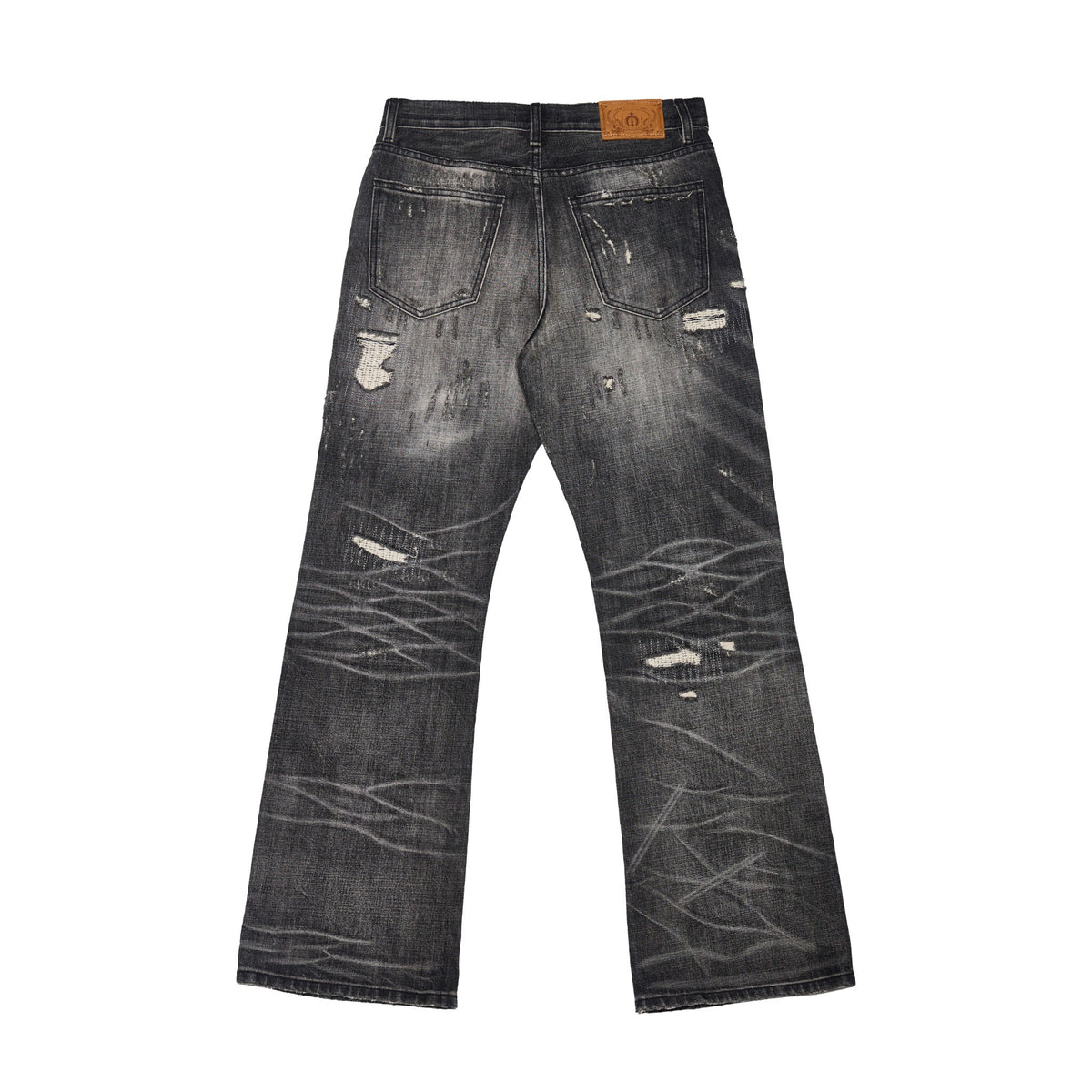 Wind06 Black Soul Patch Flare Jeans