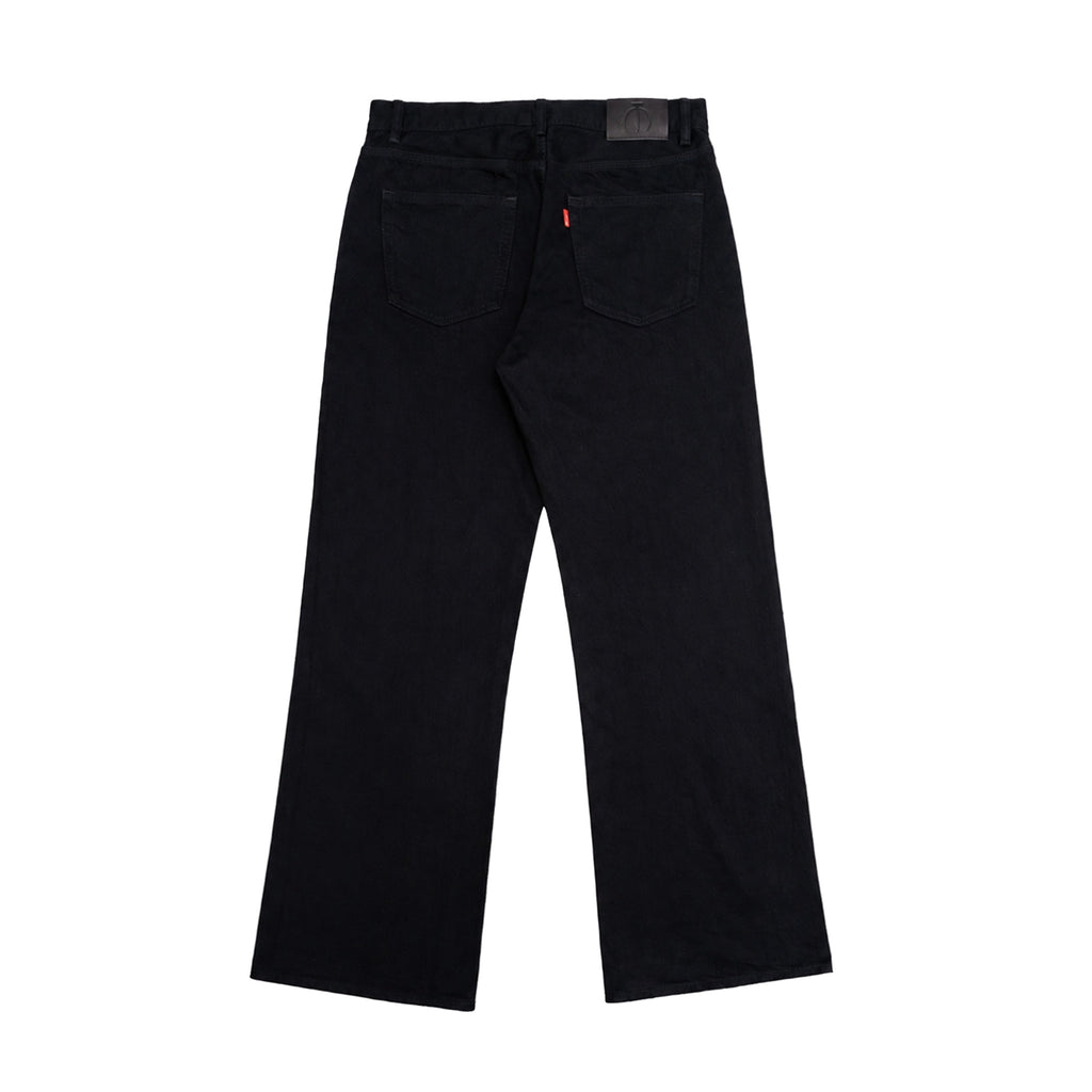 TBR Star Embroidered Black Selvedge Relaxed Straight Jeans