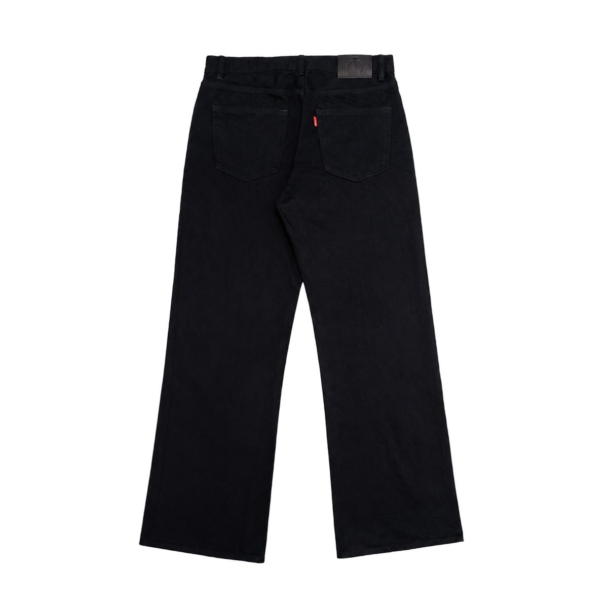 TBR Star Embroidered Black Selvedge Relaxed Straight Jeans