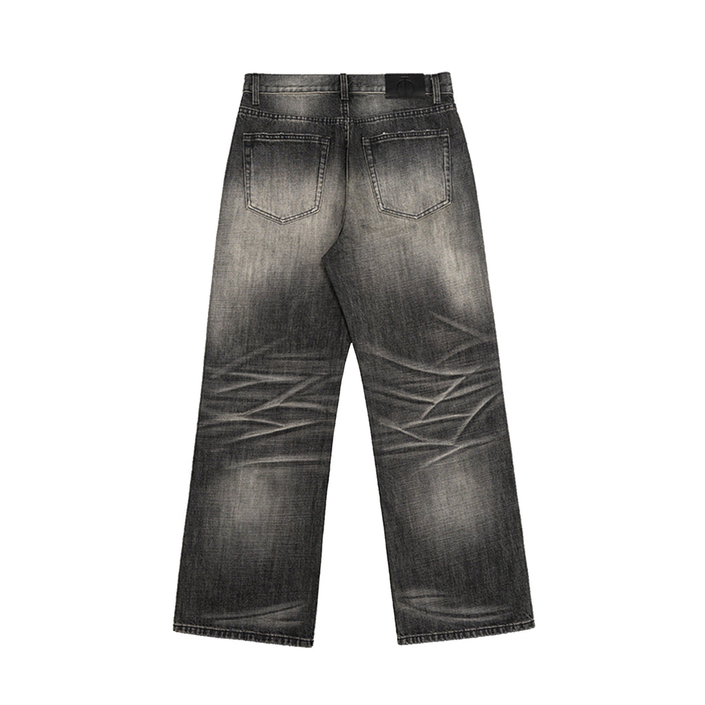 TBR Blade Grey Washed Straight Jeans