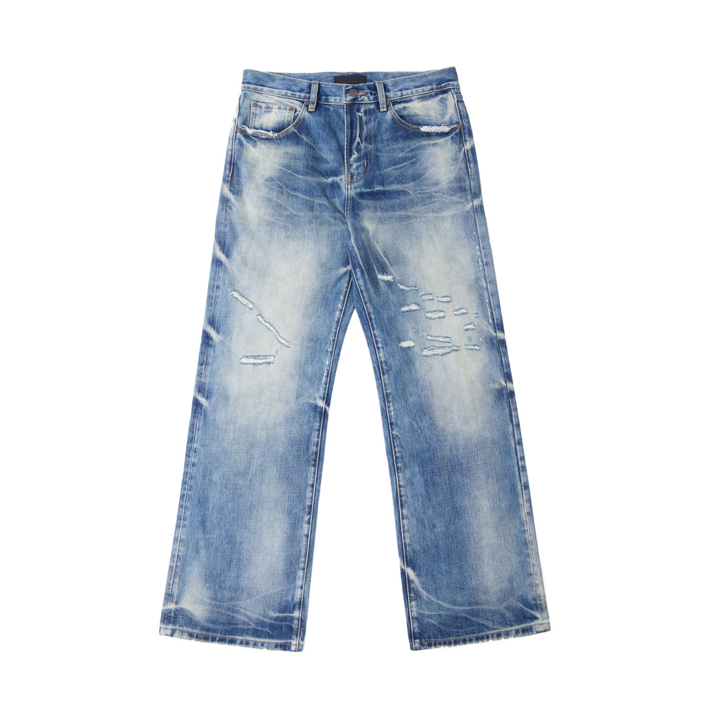 Wind02 Glacier Distressed Straight Jeans