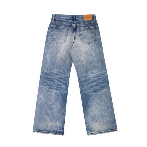 TBR 003 Selvedge Vintage Blue Washed Relaxed Straight Jeans