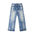 Wind02 Glacier Distressed Slub Straight Jeans