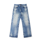 Wind02 Glacier Distressed Slub Straight Jeans