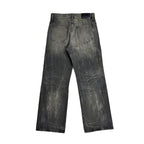 TBR King Denim Laser Silver Rivet Mud-Dyed Black Jeans