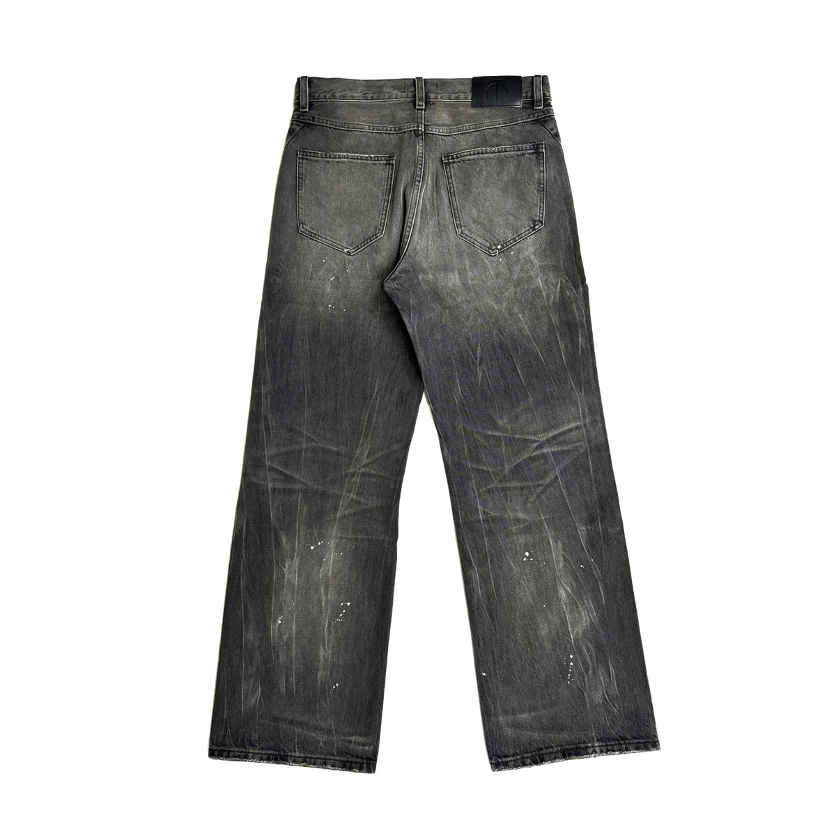 TBR King Denim Laser Silver Rivet Mud-Dyed Black Jeans