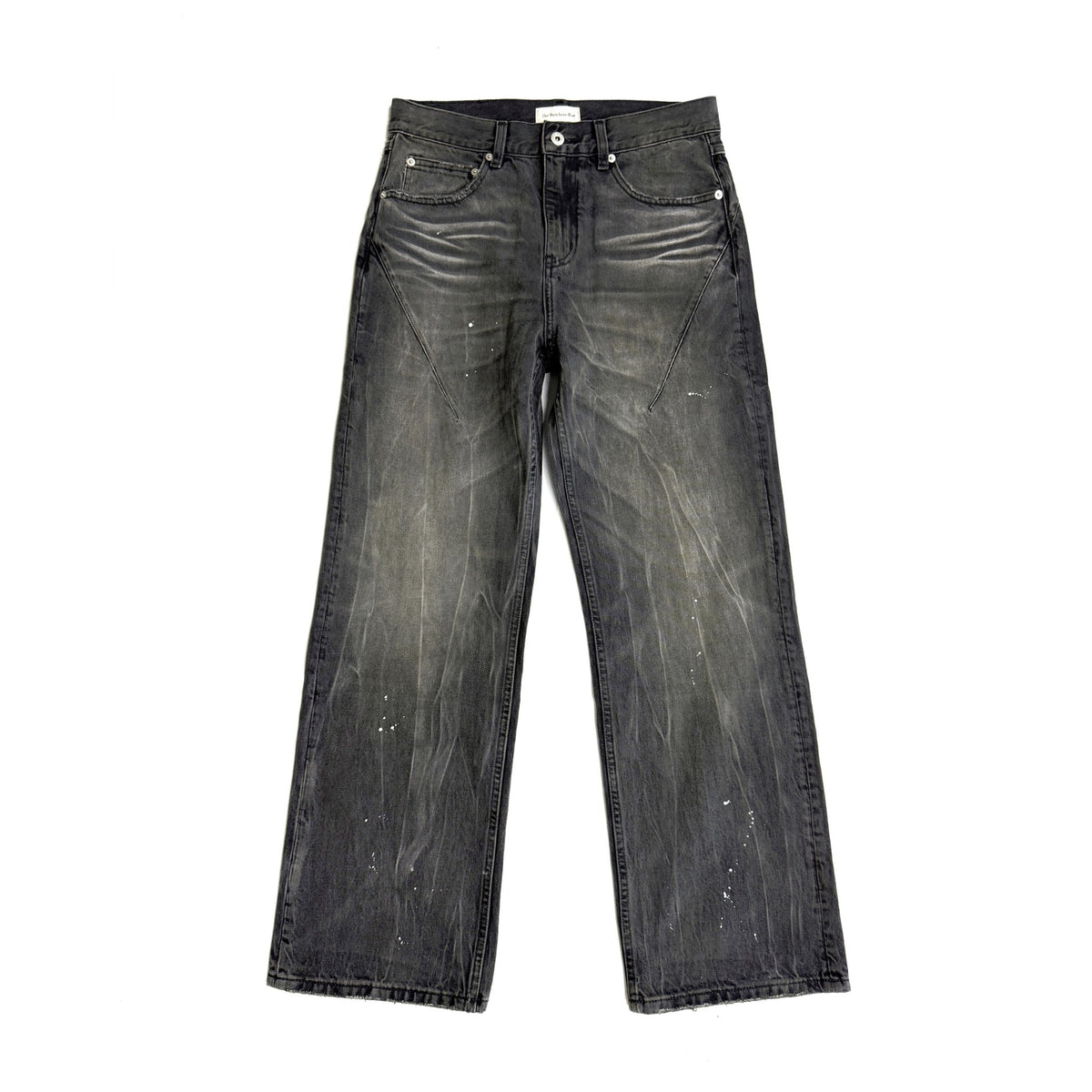 TBR King Denim Laser Silver Rivet Mud-Dyed Black Jeans