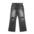 TBR Cocoon Patch Rivet Relaxed Straight Jeans