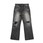 TBR Cocoon Patch Rivet Relaxed Straight Jeans