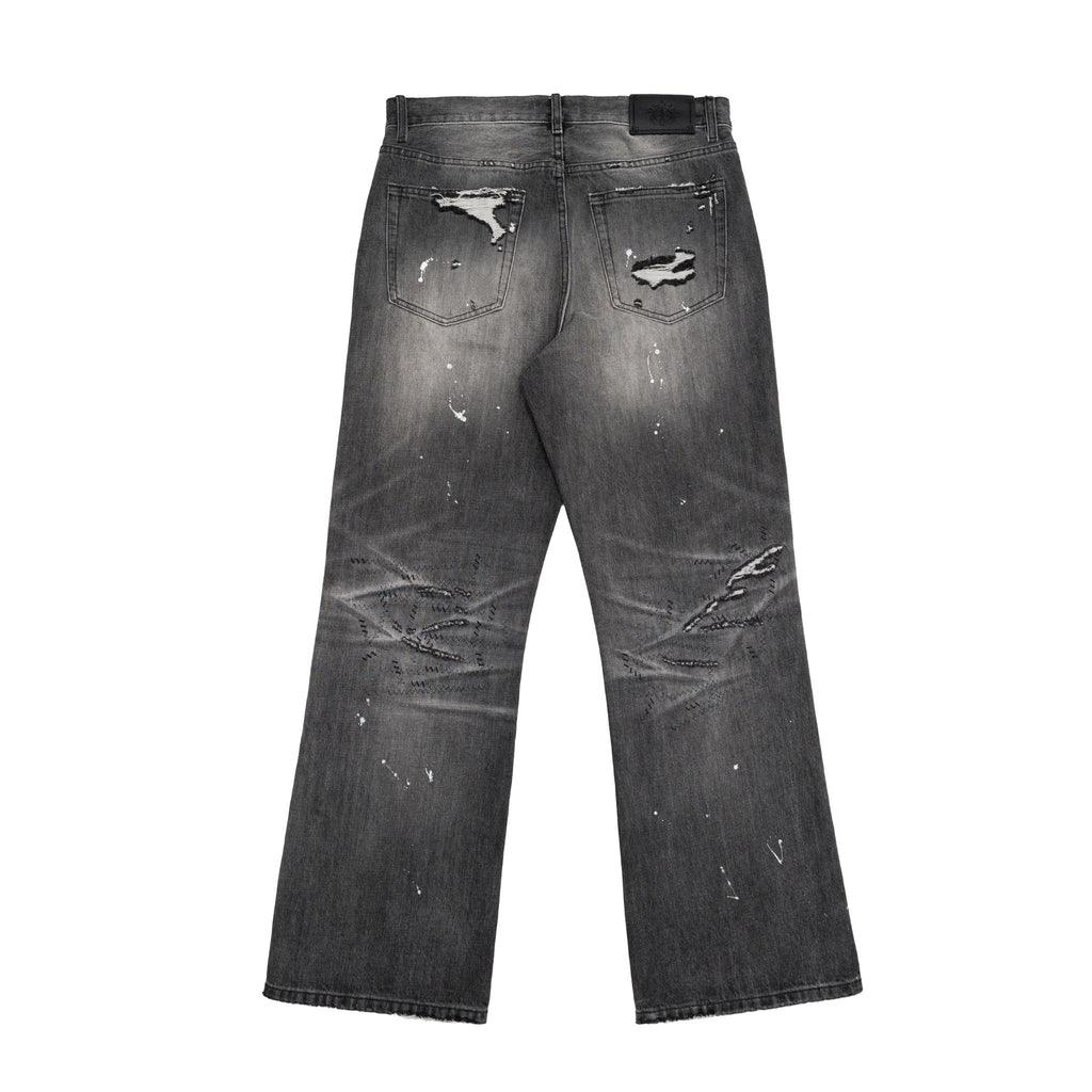TBR Cocoon Patch Rivet Relaxed Straight Jeans