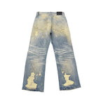 TBR Vintage Patchwork Distressed Straight Jeans