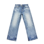 TBR King Denim 07 Snow Wash Blue Selvedge Relaxed Straight Jeans