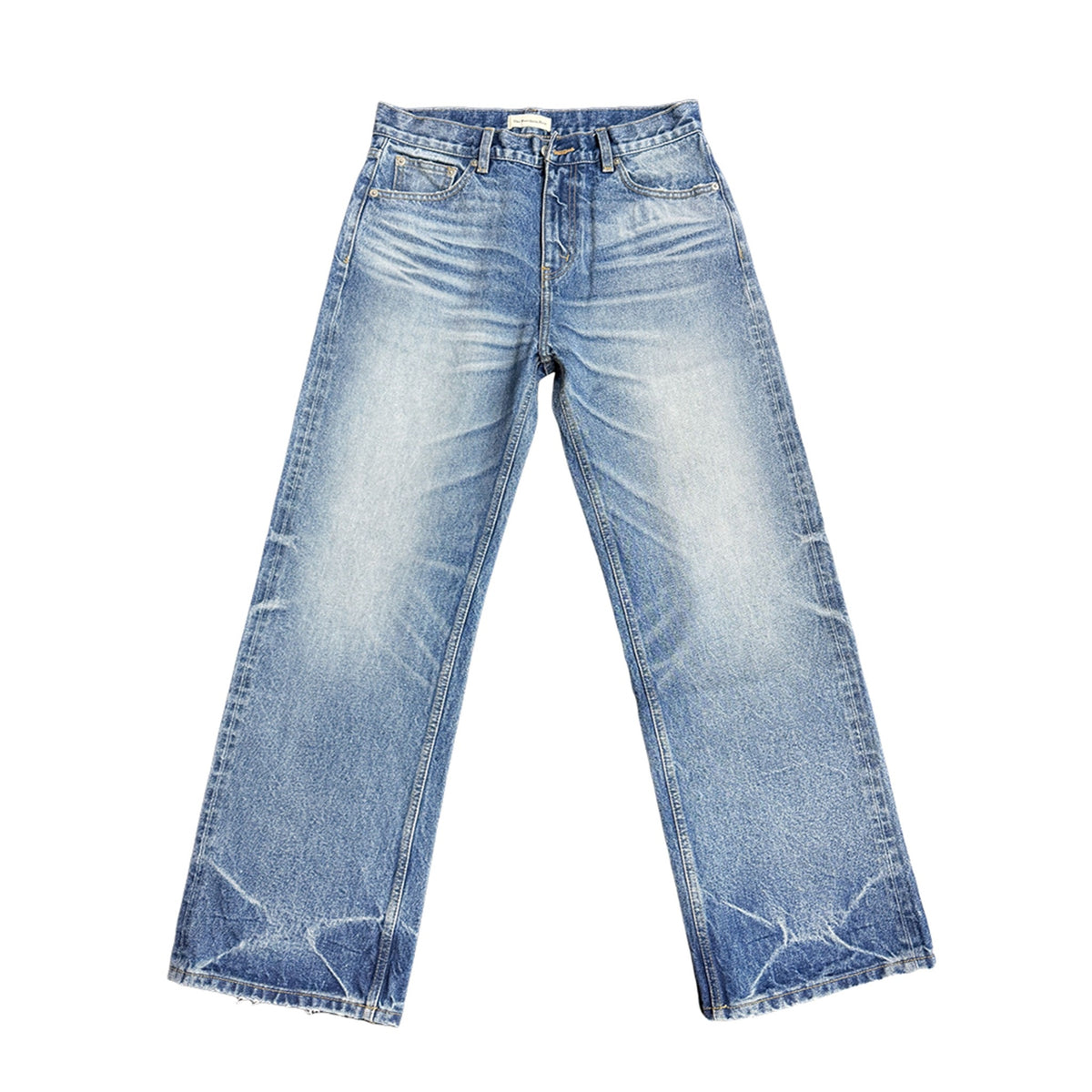 TBR King Denim 07 Snow Wash Blue Selvedge Relaxed Straight Jeans