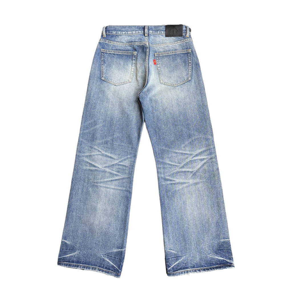 TBR King Denim 07 Snow Wash Blue Selvedge Relaxed Straight Jeans
