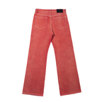 TBR Red Flame Raw Denim Relaxed Straight Jeans