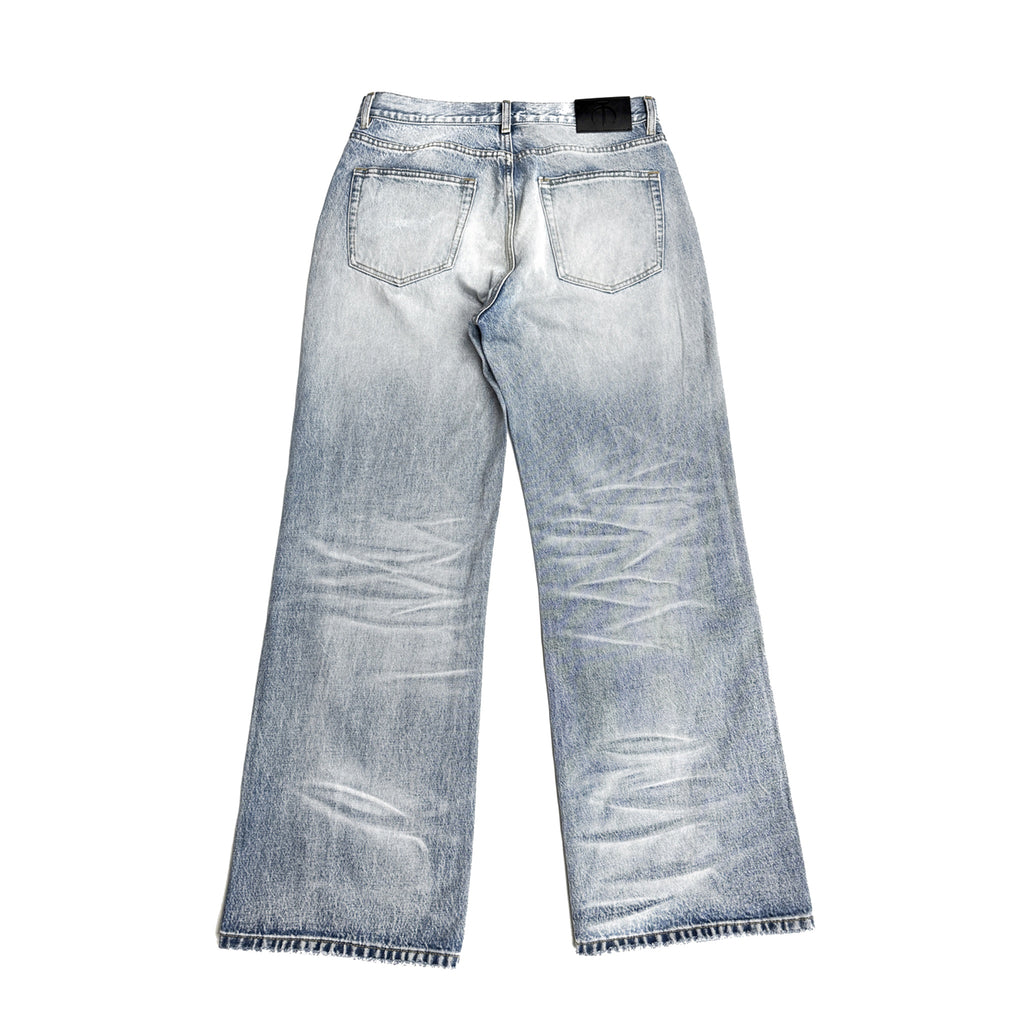 TBR King Denim 10 Snow Wash Blue Relaxed Straight Jeans