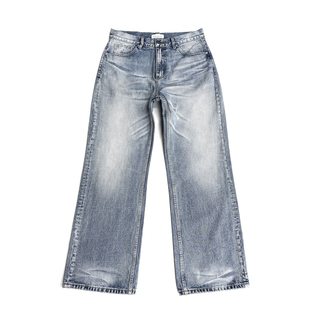 TBR King Denim 10 Snow Wash Blue Relaxed Straight Jeans