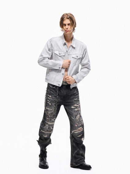 Wind07 Black Soul Washed Curved Jeans