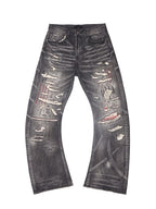 Wind07 Black Soul Washed Curved Jeans
