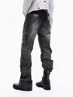 Wind07 Black Soul Washed Curved Jeans