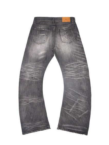 Wind07 Black Soul Washed Curved Jeans