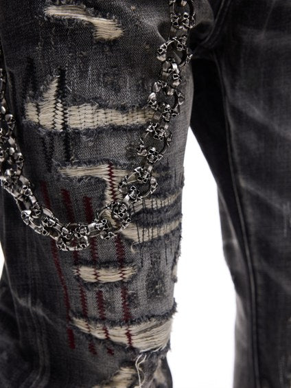 Wind07 Black Soul Washed Curved Jeans