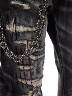 Wind07 Black Soul Washed Curved Jeans