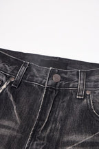 Wind08 Black Soul Selvedge Washed Straight Jeans