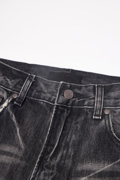 Wind08 Black Soul Selvedge Washed Straight Jeans