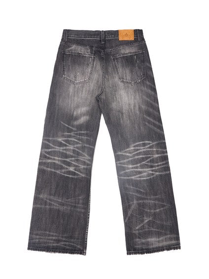Wind08 Black Soul Selvedge Washed Straight Jeans