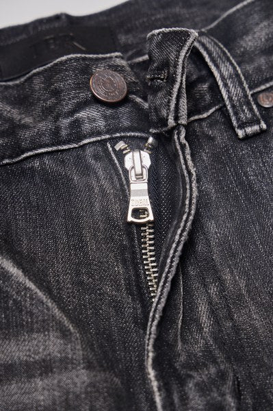 Wind08 Black Soul Selvedge Washed Straight Jeans