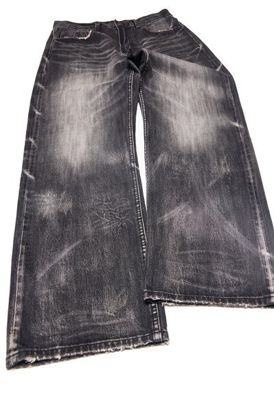 Wind08 Black Soul Selvedge Washed Straight Jeans