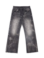 Wind08 Black Soul Selvedge Washed Straight Jeans