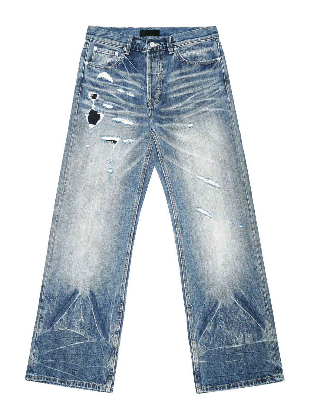 Wind03 Ice Flame Patch Washed Jeans