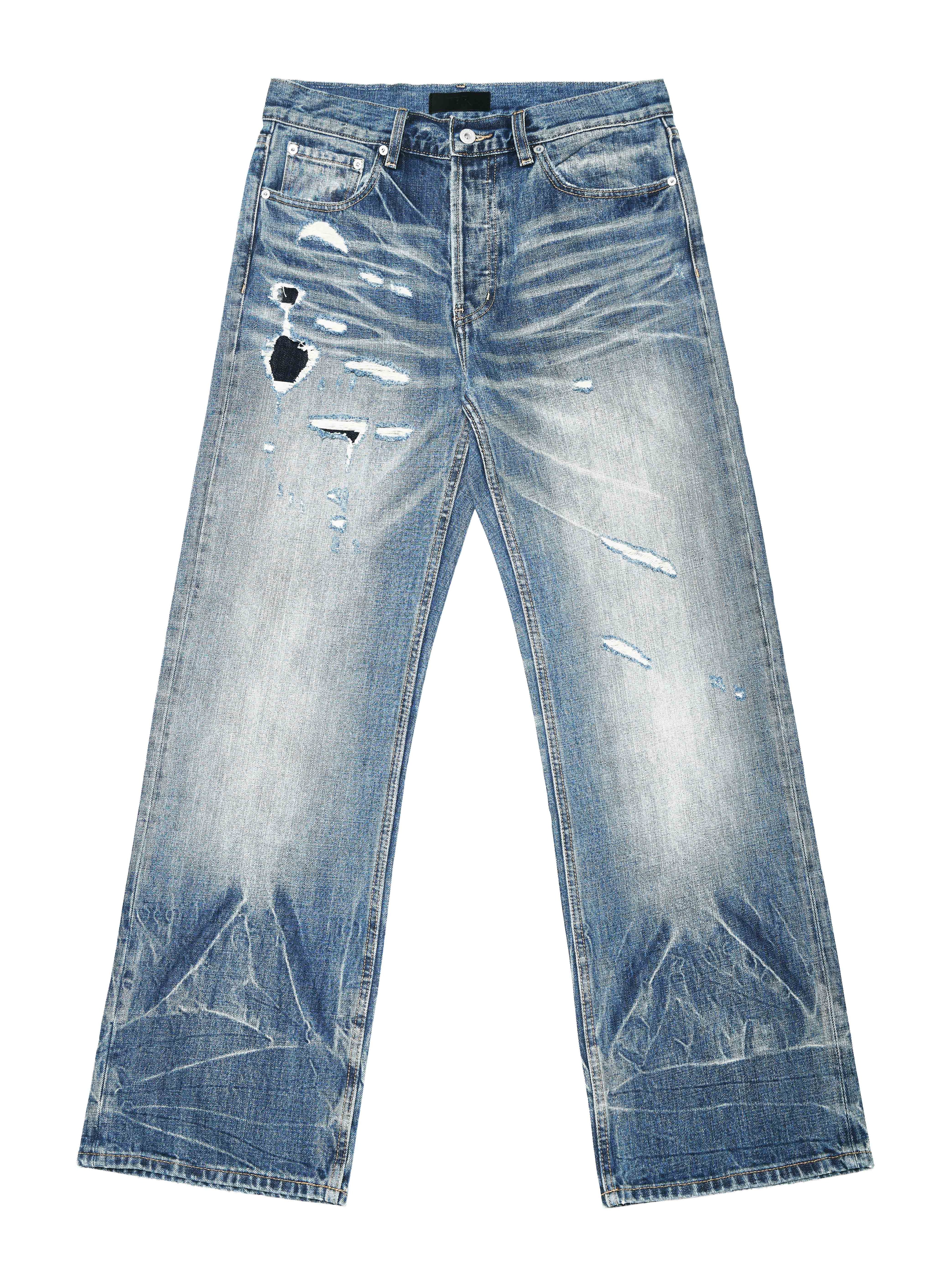 Wind03 Ice Flame Patch Washed Jeans
