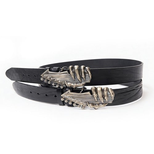 TBR Demon Claw Guitar Washed Embossed Leather Belt