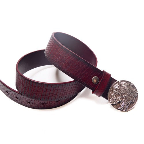 TBR Silver Mohawk Distressed Leather Belt