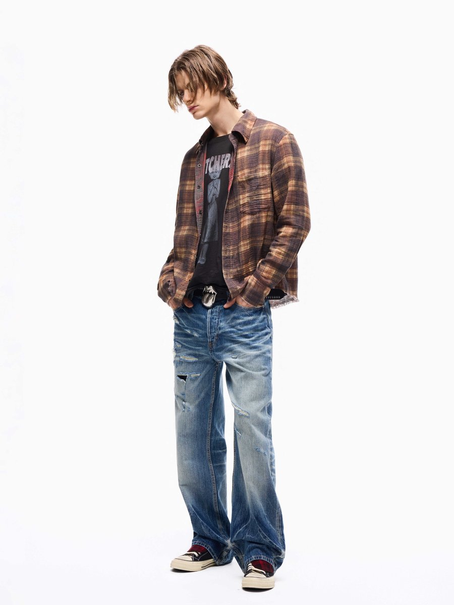 Wind03 Ice Flame Patch Washed Jeans