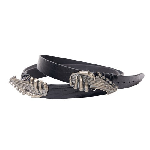TBR Demon Claw Guitar Washed Embossed Leather Belt