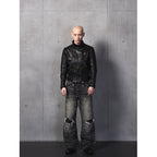 TBR Cocoon Patch Rivet Relaxed Straight Jeans