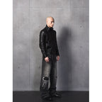TBR Cocoon Patch Rivet Relaxed Straight Jeans