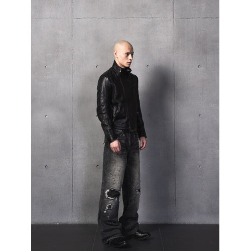 TBR Cocoon Patch Rivet Relaxed Straight Jeans