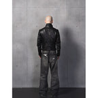 TBR Cocoon Patch Rivet Relaxed Straight Jeans