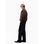 TBR Star Embroidered Black Selvedge Relaxed Straight Jeans